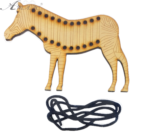 Игрушка развивающая Шнуровка Зебра 19 х 13,5 см, с цветным шнурком 1,2 м AS-7133 фото 3