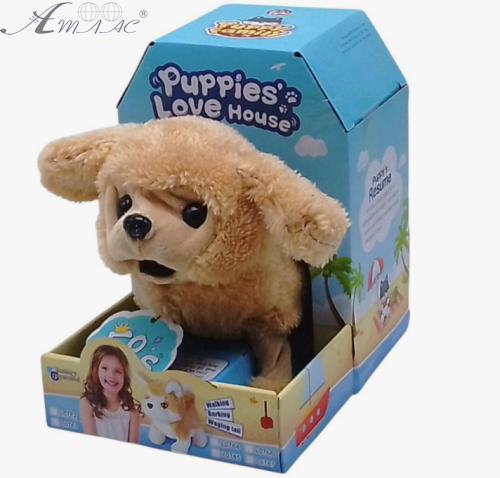 Интерактивная игрушка Песик бежевый ходит и лает  16336