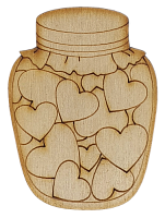 Фігурка фанерна - Банка з серцями 6 см AS-4607, В-0160
