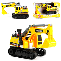 Игрушка Экскаватор Желтый свет и звук инерционный в коробке  WY450A