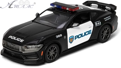 Машинка Kinsmart Ford Mustang 2024 Dark Horse Police чорна KT5455WP Машинка Kinsmart Ford Mustang 2024 Dark Horse Police чорна KT5455WP