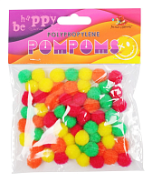 Декор Помпони Кольорові 5 кольорів 60 штук  MQ2014