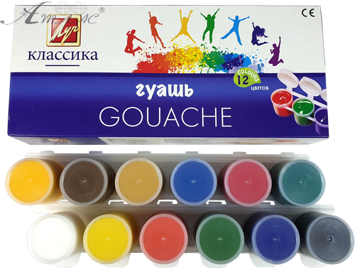 Гуаш набір Промінь "Класика" 12 кольорів 20мл (блок-тара) 21С1376-08 фото 2
