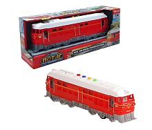 Игрушка Поезд тепловоз красный свет звук 34 см  94308