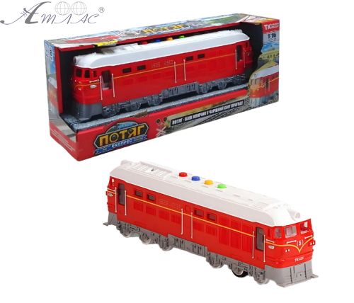 Игрушка Поезд тепловоз красный свет звук 34 см 94308 Игрушка Поезд тепловоз красный свет звук 34 см 94308