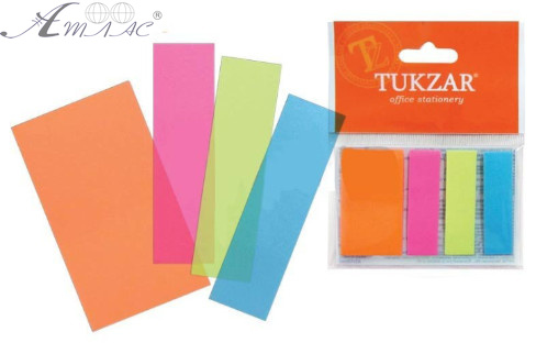 Стікери-закладинки 4 кольори, 25 шт, 44 х 25, 44 х 12 мм Tukzar TZ-3430