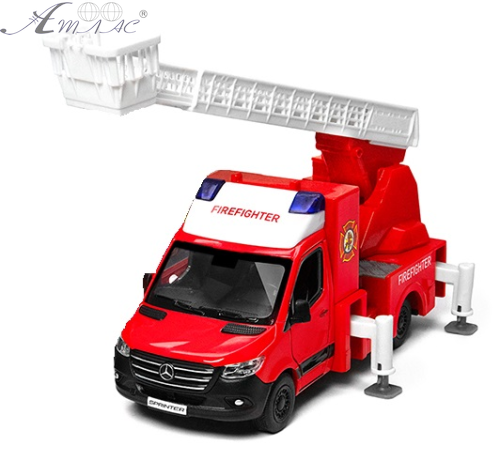 Машинка Kinsmart Mersedes-Benz Sprinter Firefighter пожежна драбина KT5478W Машинка Kinsmart Mersedes-Benz Sprinter Firefighter пожежна драбина KT5478W