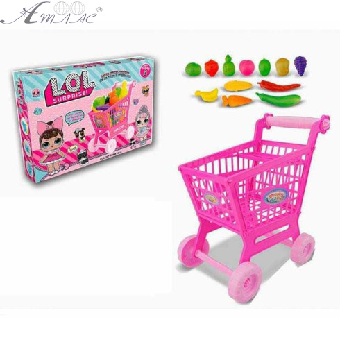 Игрушка Пластиковая Тележка из супермаркета c овощами, маленькая ТМ851