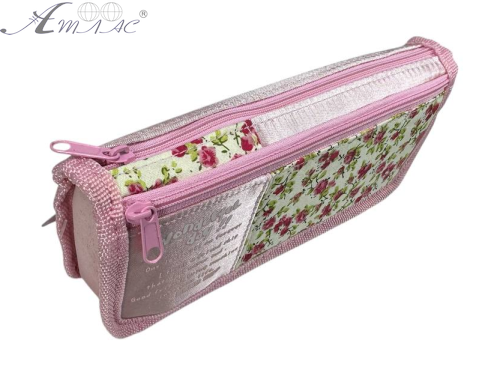 Пенал школьный косметичка 2 отделения в цветочках J-8261 фото 4 Пенал школьный косметичка 2 отделения в цветочках J-8261 фото 4