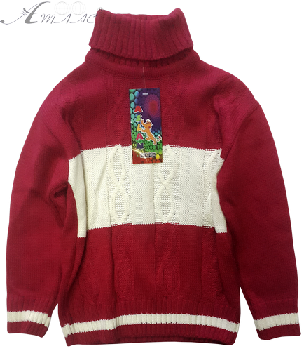 Светр для дівчинки в'язаний з горловиною, р.4-7р. червоно-білий Aslan 13376 Светр для дівчинки в'язаний з горловиною, р.4-7р. червоно-білий Aslan 13376