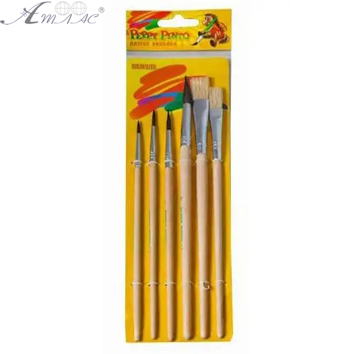 Набор кистей Пони + Щетина  6шт Peppy Pinto № 2,4,6,8,10,12  01982