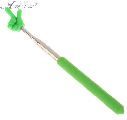 Указка Телескопическая Пикми с пальцем, Зеленая 21-68 см 08893