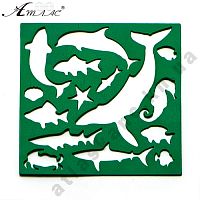 Трафарет "Морські мешканці" 1 шт 13 см AS-0255, К-9067м