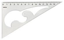 Трикутник прозорий з лекалом 165 х 95 мм AS-0261, К-9041