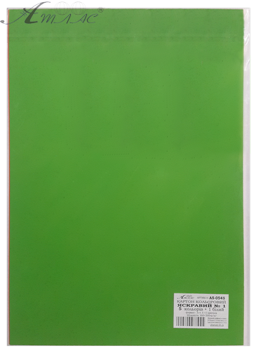 Картон кольоровий з двох боків Атлас № 1 яскравий 6 аркушів AS-0548 фото 2