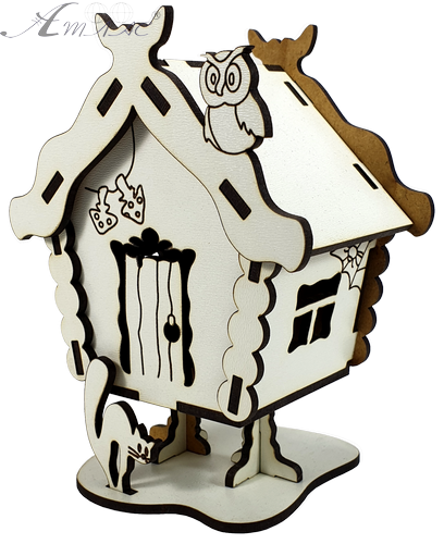 Дом № 7 избушка на курьих ножках, из МДФ 7,5 х 8 х 15 см AS-6243, М-2080 Дом № 7 избушка на курьих ножках, из МДФ 7,5 х 8 х 15 см AS-6243, М-2080