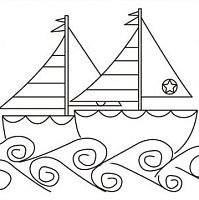 Полотно з контуром 1В "Човники" 25 х 25 см без фарби 951011