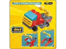 Игрушка Конструктор Qman Пожарная машина 3в1 30 деталей  2107-2