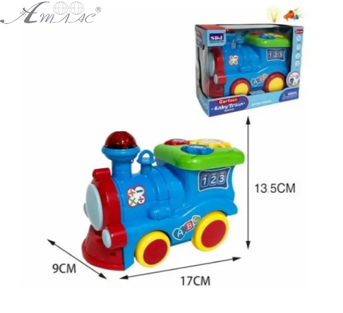 Іграшка Паровозик Baby Train з димом світло, звук 17 см 161 Іграшка Паровозик Baby Train з димом світло, звук 17 см 161