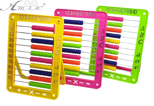 Счеты детские с ножкой, пластиковые 15,5 х 22 см  02689