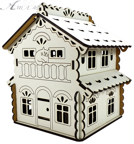 Дом № 9 шкатулка с открывающейся крышей, из МДФ 15 х 13 х 17 см AS-6245, М-2082 Дом № 9 шкатулка с открывающейся крышей, из МДФ 15 х 13 х 17 см AS-6245, М-2082