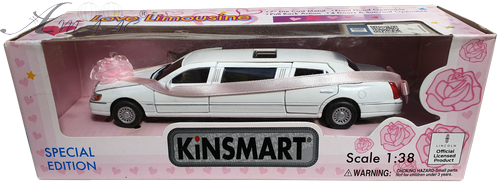 Машинка Kinsmart Lincoln Limousine 17,5 см, весільна біла KT7001WW фото 2 Машинка Kinsmart Lincoln Limousine 17,5 см, весільна біла KT7001WW фото 2