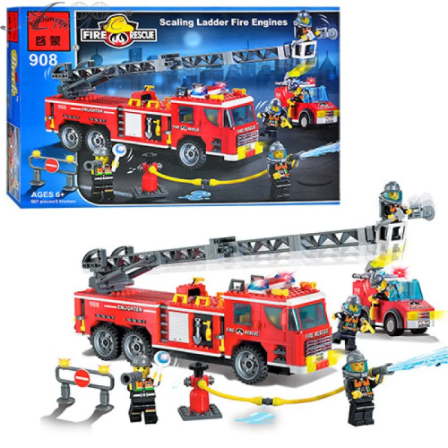 Іграшка Конструктор Пожежна машина Fire Rescue 607 деталей  908