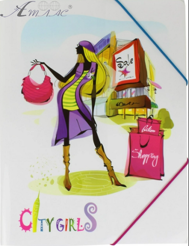 Папка на резинке А4 Leo City Girls 490724 Папка на резинке А4 Leo City Girls 490724