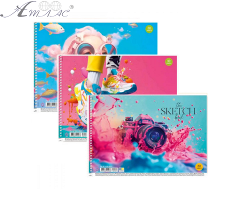 Альбом для малювання спіраль Школярик 30л PB-SC-030-8507 Альбом для малювання спіраль Школярик 30л PB-SC-030-8507