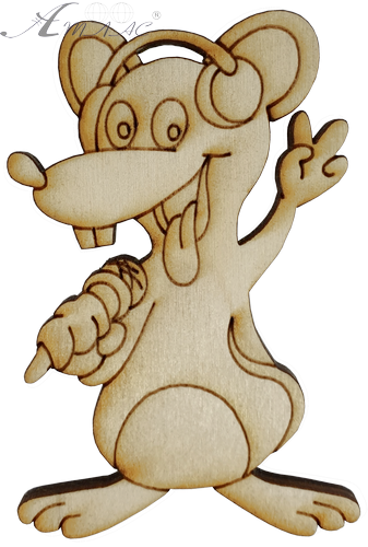 Фигурка фанерная - Мышонок № 8 в наушниках с микрофоном 54 х 88 мм с магнитом AS-4832, В-0390 Фигурка фанерная - Мышонок № 8 в наушниках с микрофоном 54 х 88 мм с магнитом AS-4832, В-0390