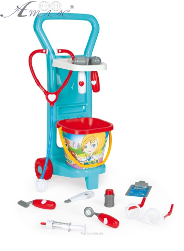 Игрушка Набор врача Wader 11 предметов в тачке  10775