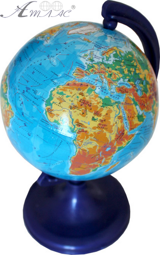 Глобус фізичний  9 см пластик  10946