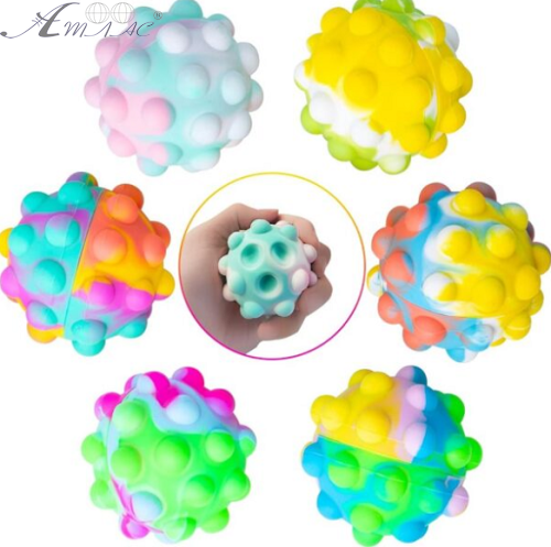 Іграшка Антистрес М'яч Pop it 6,5 см 14608 фото 2 Іграшка Антистрес М'яч Pop it 6,5 см 14608 фото 2