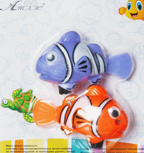 Іграшка для ванної Рибки плаваюча заводна у блістері М0981 фото 2 Іграшка для ванної Рибки плаваюча заводна у блістері М0981 фото 2