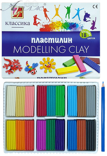 Пластилін Луч "Класика" 18 кольорів 360 гр 20С 1330-08 фото 2