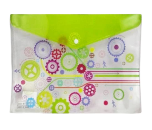 Папка на кнопке А4 прозрачная с рисунками микс  5002  фото 3