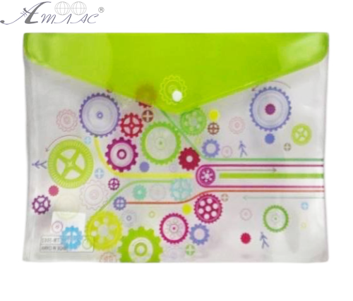 Папка на кнопці А4 прозора з малюнками мікс  5002 фото 3