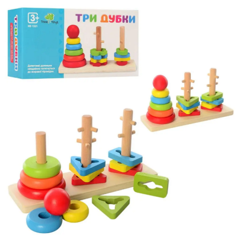 Игрушка Деревянная Пирамидка развивающая Три Дубка MD1321 В фото 2 Игрушка Деревянная Пирамидка развивающая Три Дубка MD1321 В фото 2