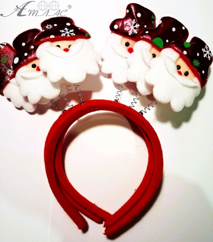 Обруч Новорічний зі Санто Клаусом 00744 Обруч Новорічний зі Санто Клаусом 00744