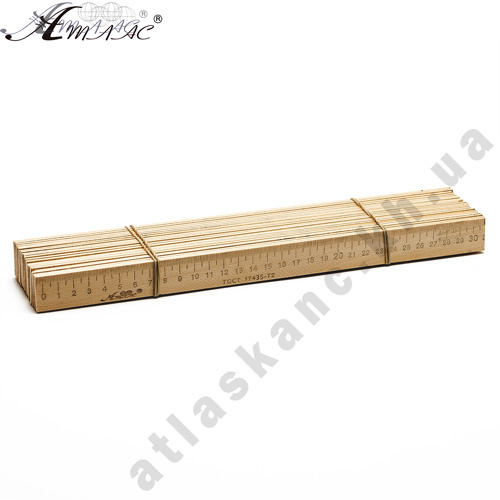 Лінійка Дерев'яна 30 см надрукована зі штрих-кодом AS-0654, К-4052 фото 2 Лінійка Дерев'яна 30 см надрукована зі штрих-кодом AS-0654, К-4052 фото 2