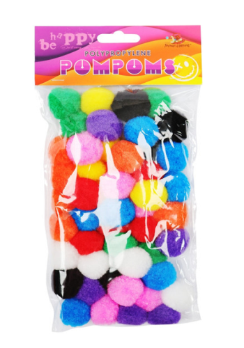 Декор Помпоны Цветные 9 цветов 50штук  MQ2022