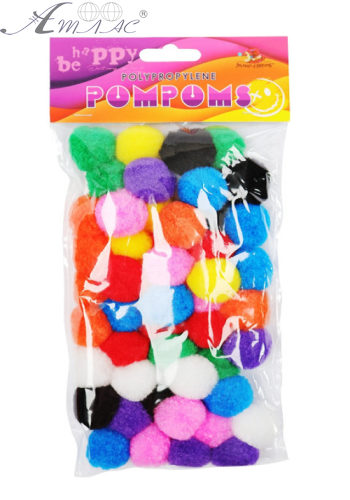 Декор Помпони Кольорові 9 кольорів 50штук  MQ2022