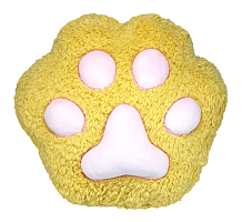 Игрушка мягкая подушка оттиск лапки Желтая 30 х 25 х 15 см  17539
