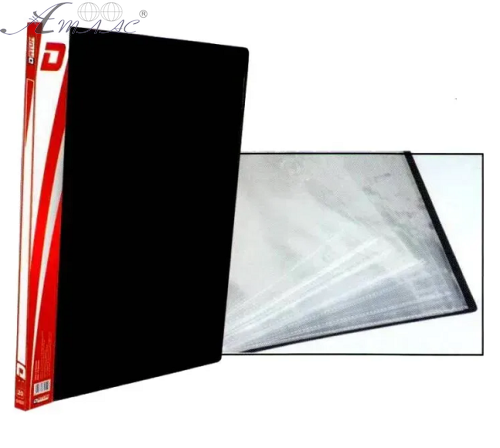 Папка с файлами на 100 файлов Datum черная А4 490262 Папка с файлами на 100 файлов Datum черная А4 490262