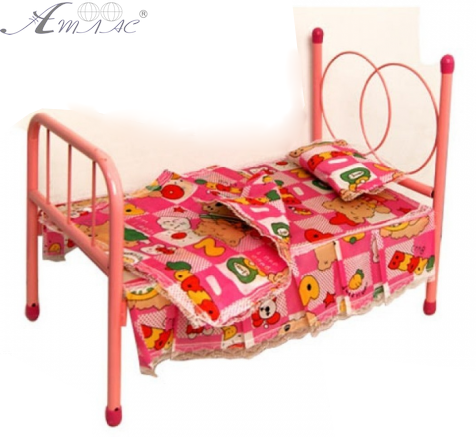 Игрушка Кроватка металлическая розовая Baby bed 5889 Игрушка Кроватка металлическая розовая Baby bed 5889