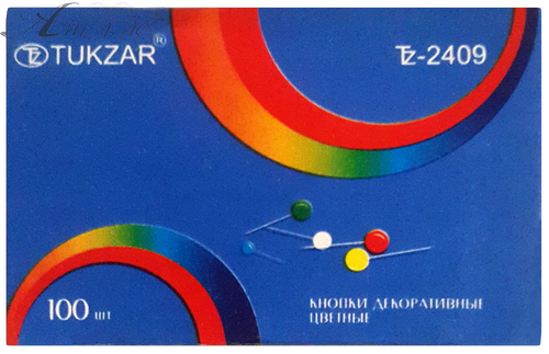 Кнопки игла 11 мм Tukzar, 100 шт, цветные шарики, в картонной коробке TZ-2409 Кнопки игла 11 мм Tukzar, 100 шт, цветные шарики, в картонной коробке TZ-2409