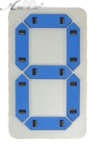 Цифра из 7 сегментов на штырьках  89 х 148 мм  AS-7123