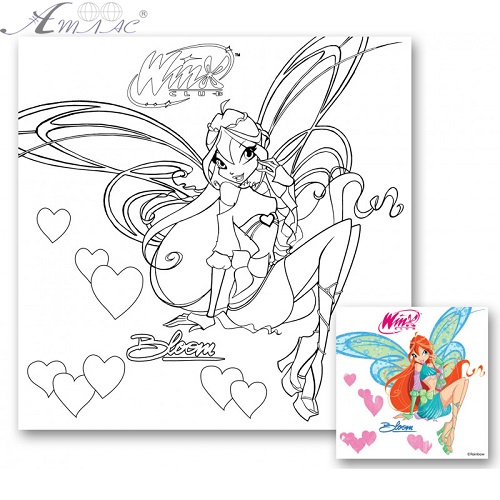 Полотно з контуром Вінкс на підрамнику 30 х 30 см 950926 Полотно з контуром Вінкс на підрамнику 30 х 30 см 950926