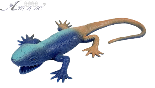 Іграшка Силіконова тягнучка Ящірка середня синьо - коричнева 08307 Іграшка Силіконова тягнучка Ящірка середня синьо - коричнева 08307
