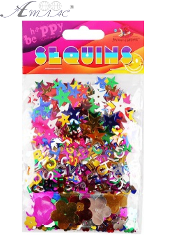 Паєтки Мікс 3в1 кольорові 15 грам 160392 Паєтки Мікс 3в1 кольорові 15 грам 160392